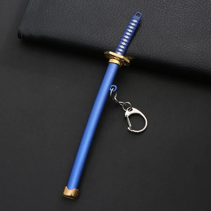 8 Style Mini Roronoa Zoro Sword Keychain For Men Buckle Toolholder Scabbard Katana Sabre Car Keyrings Gift Key Chains