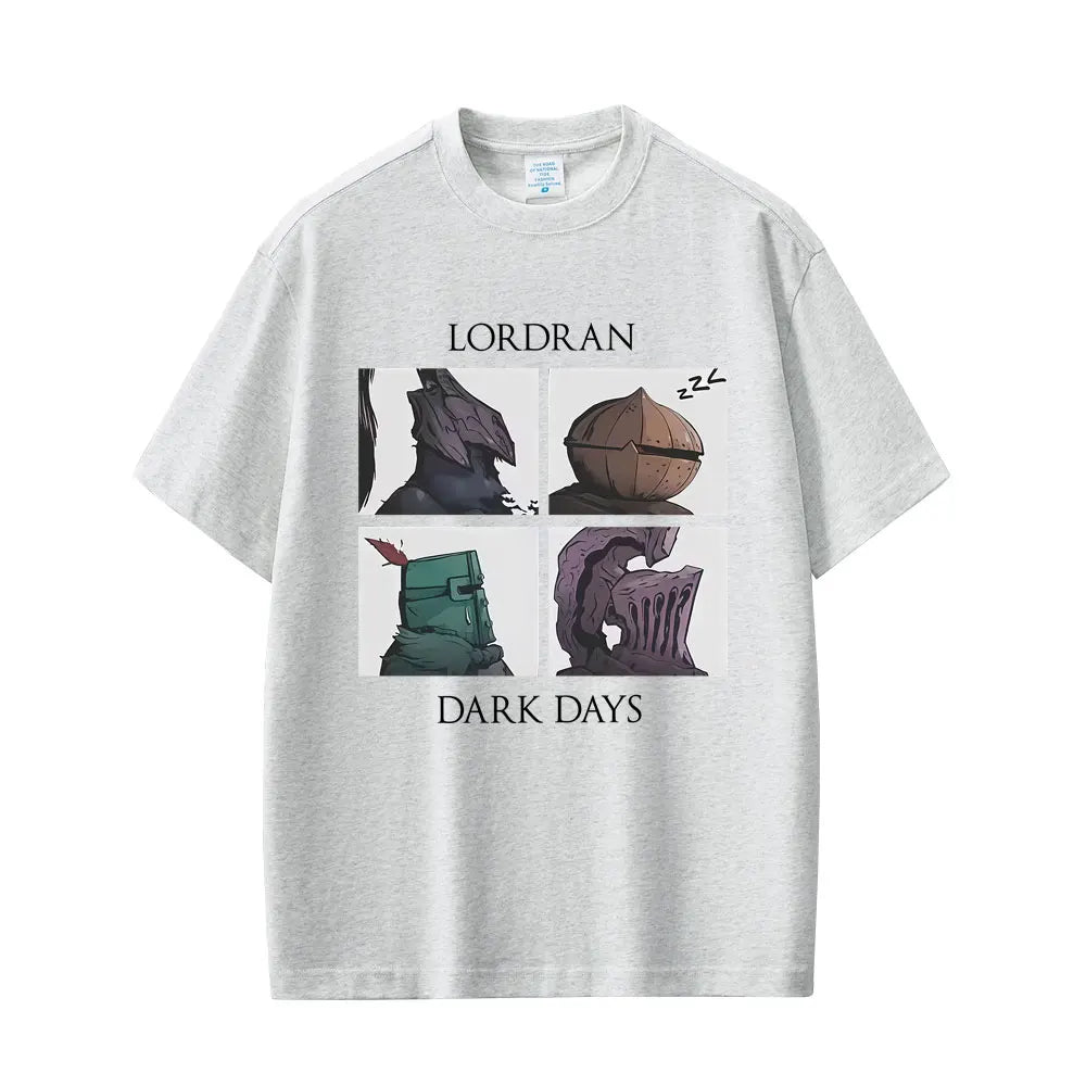 Game Dark Souls Praise The Sun Lordran Dark Days Graphic T Shirt Men Vintage Gothic Rock T-shirt Men's Cotton Crewneck T-shirts