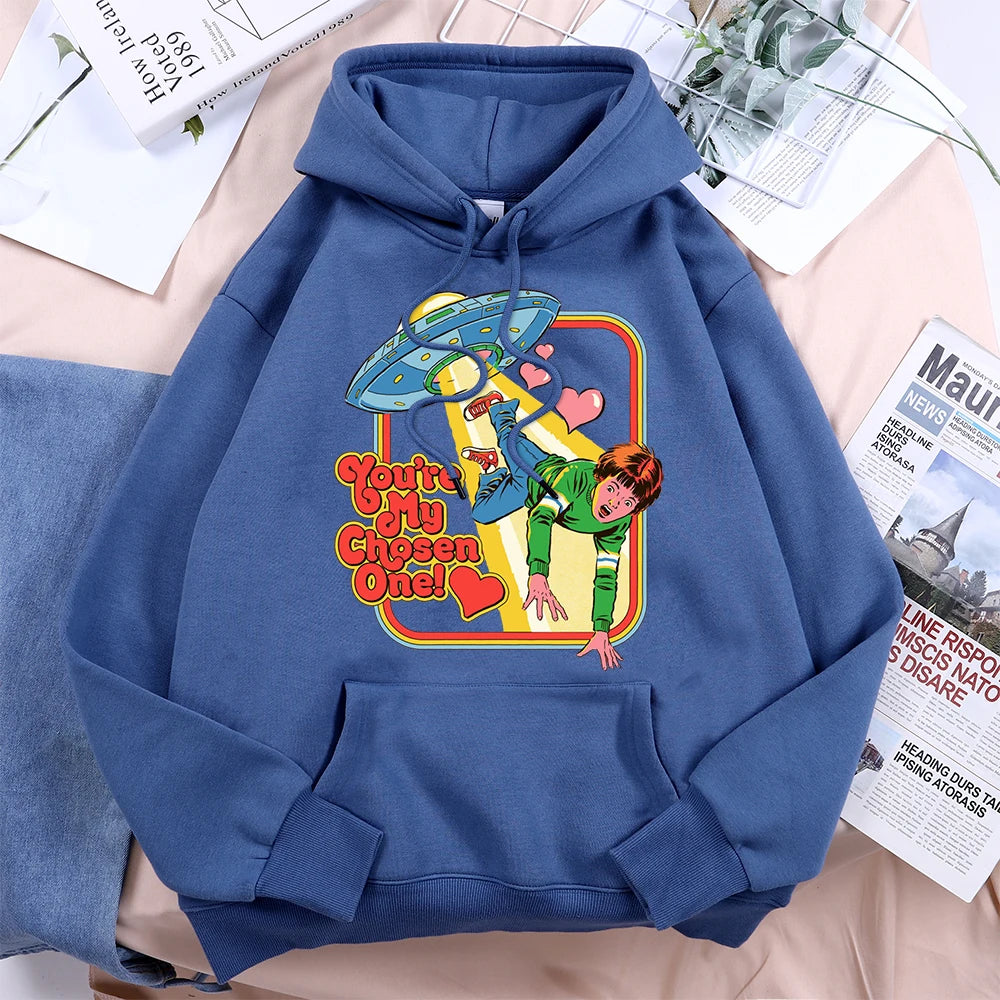 You Are My Chosen One Printed Women Hooded Cartoon Ideal Sport Shirts Leisure Aesthetic Sweatshirts Personality Baggy Clothes