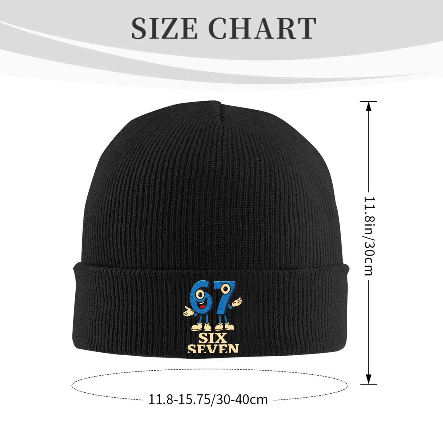 Women Men Knit Cuff Beanie 67 Six Seven 6-7 - Funny Italian Brainrot Kids Meme 12 Warm Skullies Knitted Caps Beanies Skullies