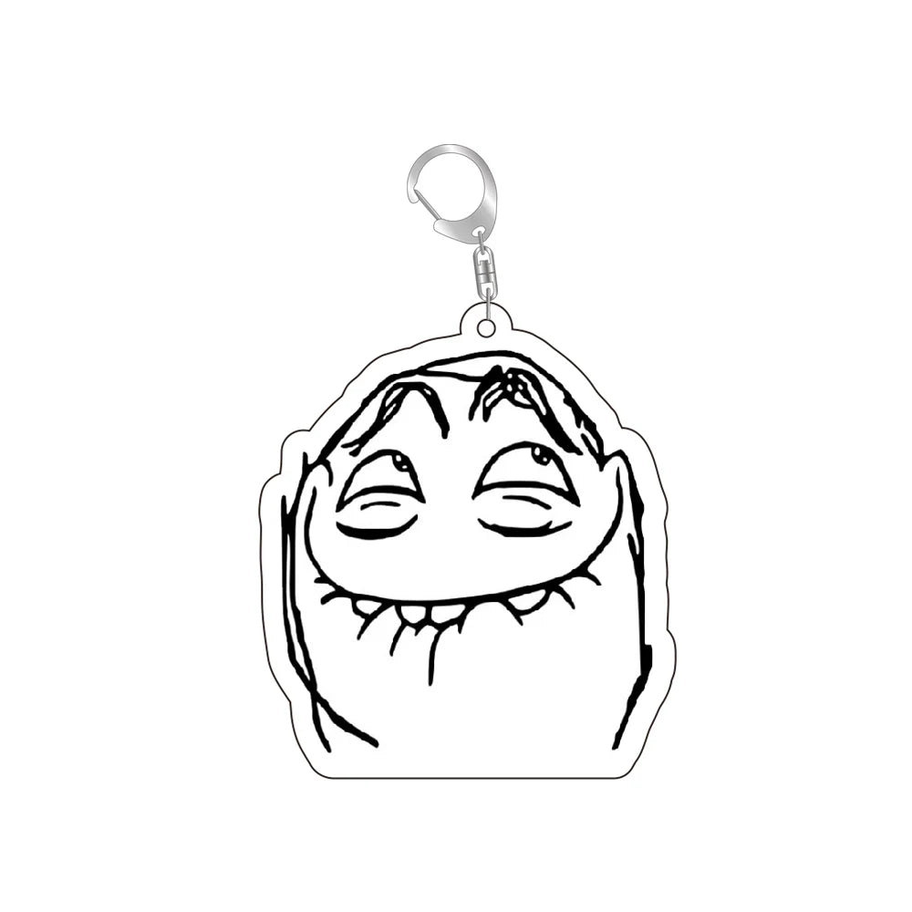 Funny TrollFace Keychain for Accessories Bag NoMeGusta Rage Face ForeverAlone Pendant Key Chain Ring Keyring Jewelry Fans Gifts