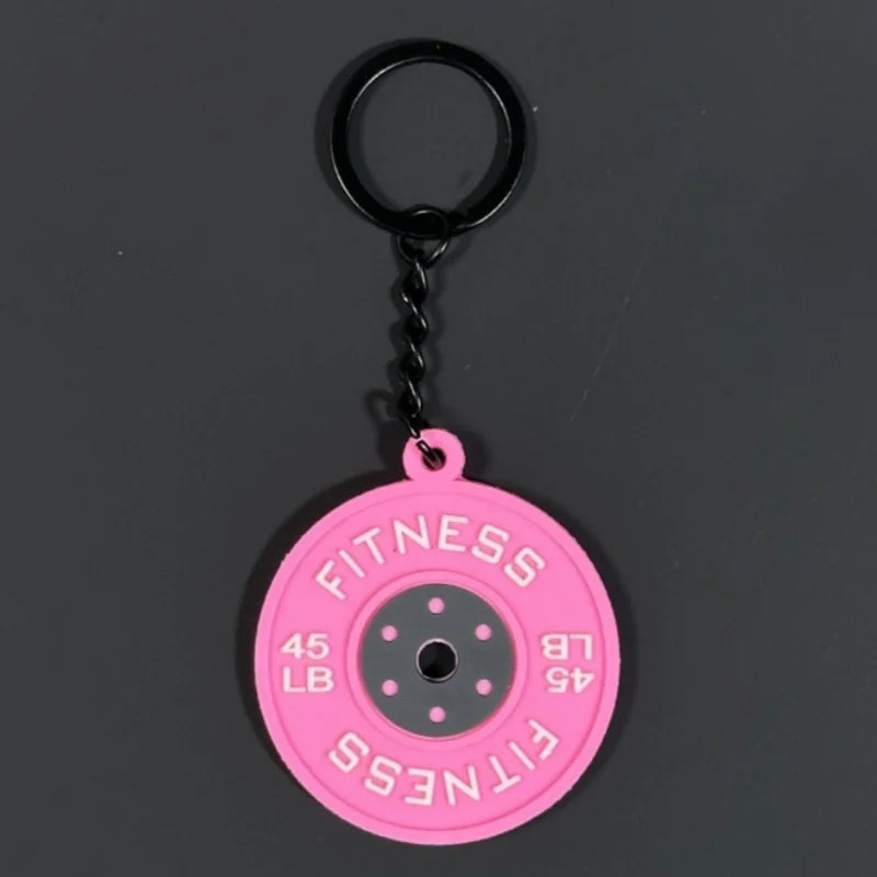 2025 New Barbell Keychain DlY Silicone Dumbbell Keychain Gym Gifts for Gym Lovers Fitness Trainer Gift Backpack Car Key Pendant
