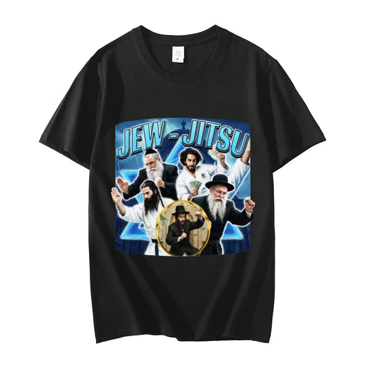 Summer Funny Jew-Jitsu Jewish Meme Graphic T Shirts Vintage Y2k Oversize Short Sleeve Tee Fashion Casual Cotton Top Harajuku Y2k