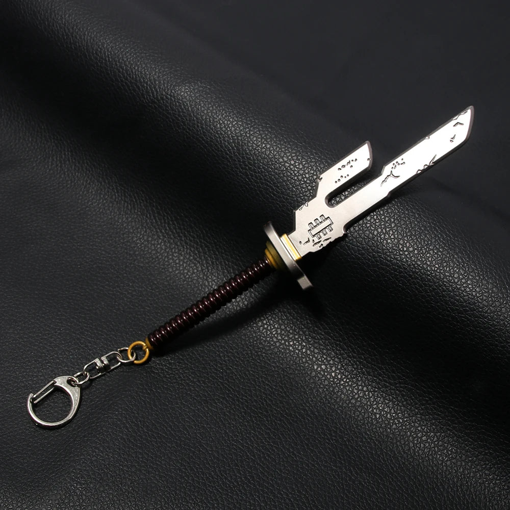 Anime Jujutsu Kaisen Keychain Nanami Kento Fushiguro Toji Weapon Model Pendant Keyring for Men Jewelry