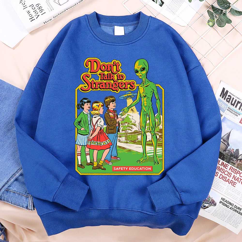 Don'T Talk To Strangers Men Women Hoody Warm Fleece Hoodies Hip Hop Autumn Sweatshirt Fashion Fleece Loose Sportswear Couple