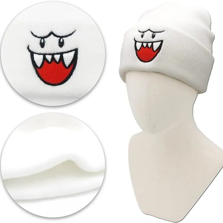 Cozy Happy Face Embroidered Knitted Hat - Cute Warm Winter Hat for Men, the Perfect Christmas Gift