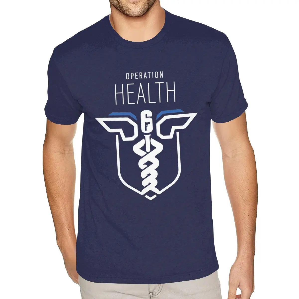 Harajuku Rainbow Six Siege Tees for Men Custom Print Short Sleeved Cotton Black O Neck Tee Shirt