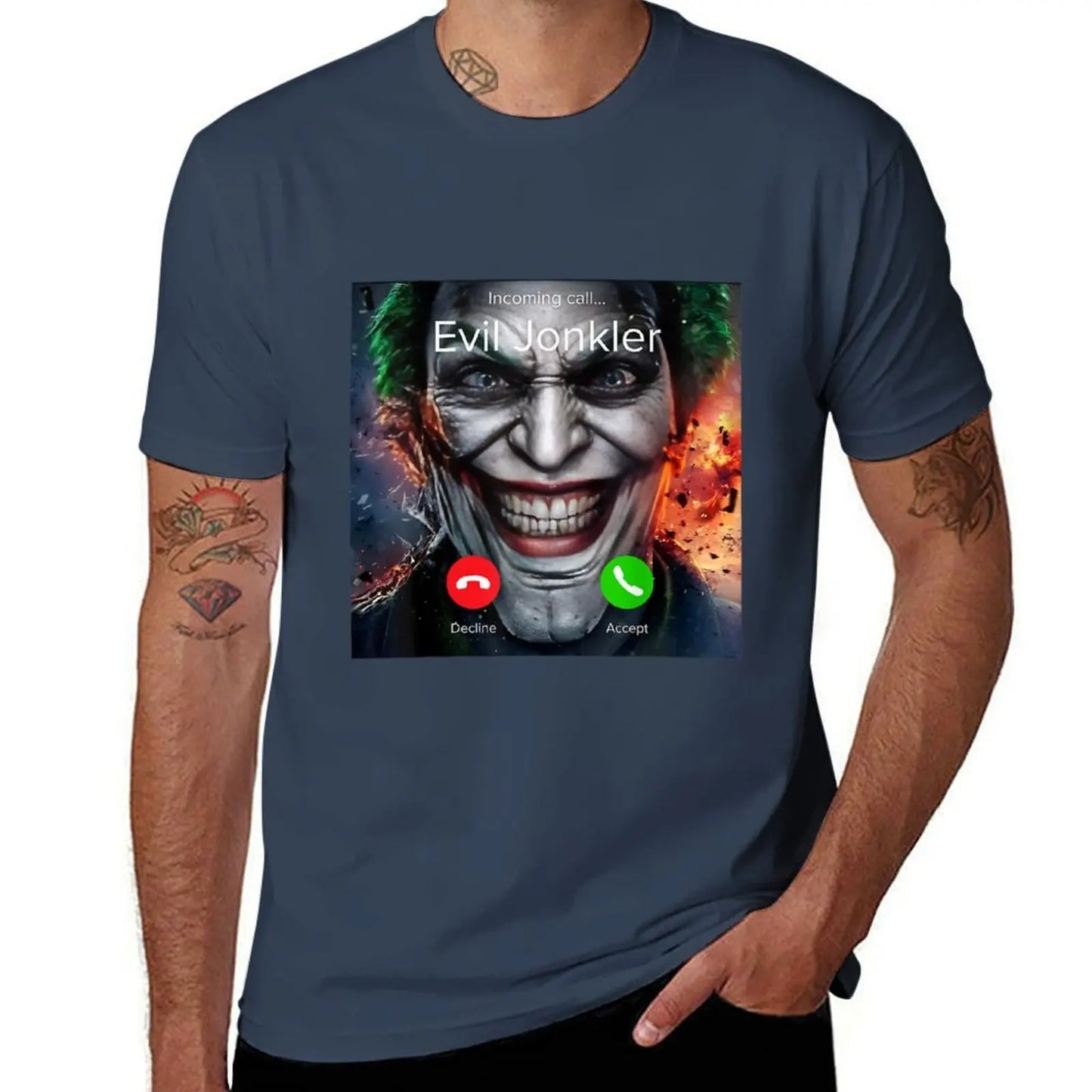 Humor mens cotton men Horror Jonkler shirts Incoming graphic Evil T-Shirt Halloween From Call 100% shirt