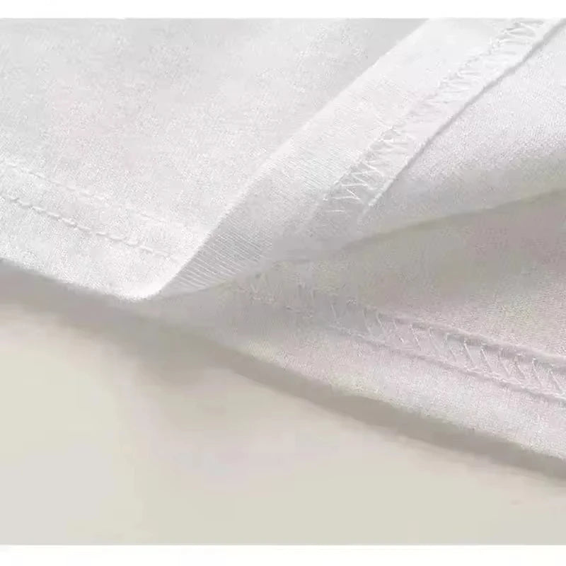 2025 New White Monster Funny Graphic Meme T-Shirt Men Women Cotton Tees Short Sleeve HigT-shirt Unisex Summer Tops Vintage