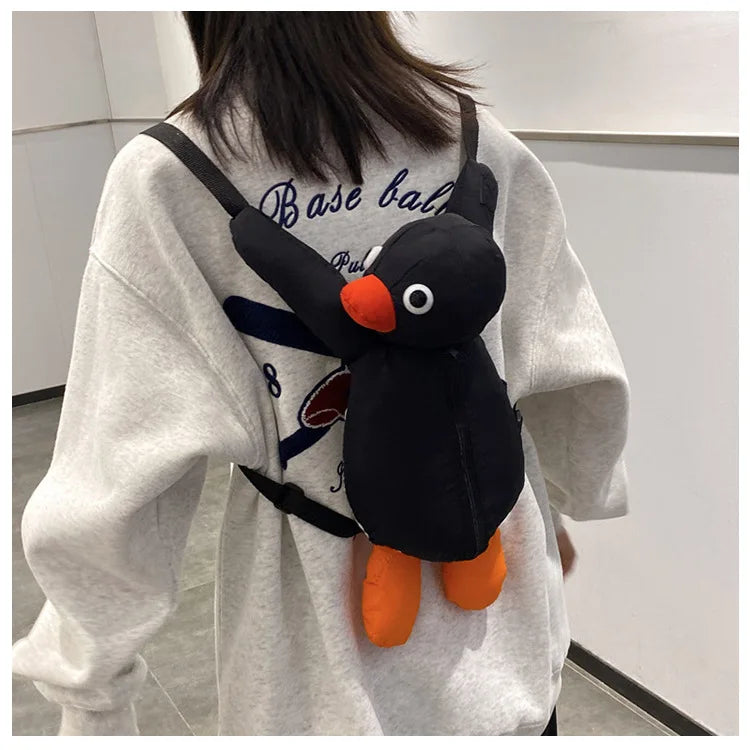 Cartoon Funny Cute Cuddle Penguin Backpack Fashion Personality Plush Doll Bag Children's Bag Shoulder Bag Mini Knapsack Bags